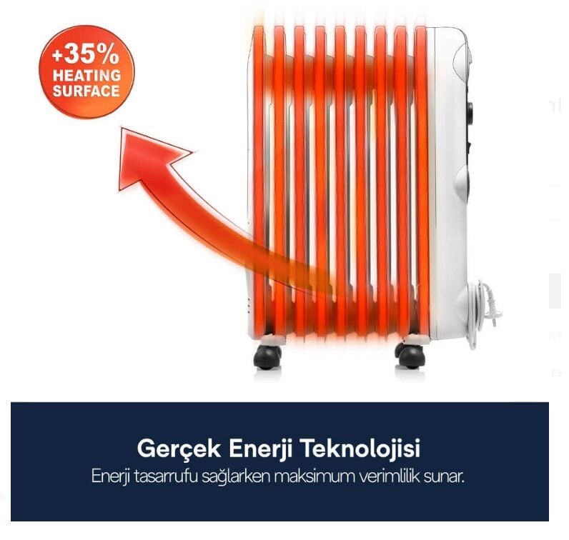 Delonghi Radias TRRS 1225C 2500 W 12 Dilim Yağlı Radyatör