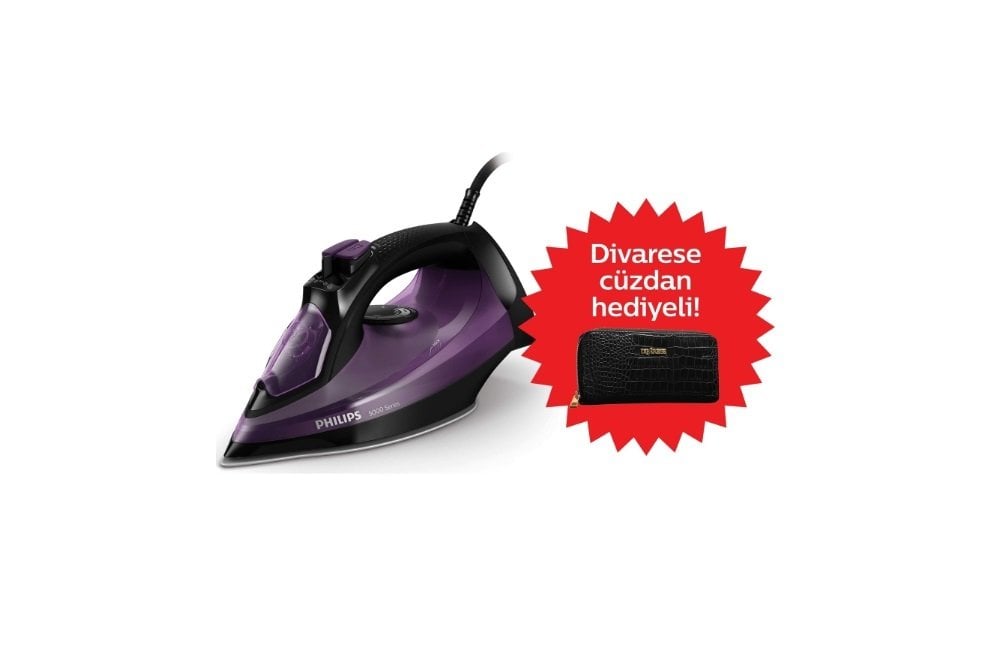 Philips 5000 Series DST5030/80 2400 W Buharlı Ütü Hediyeli - Mor