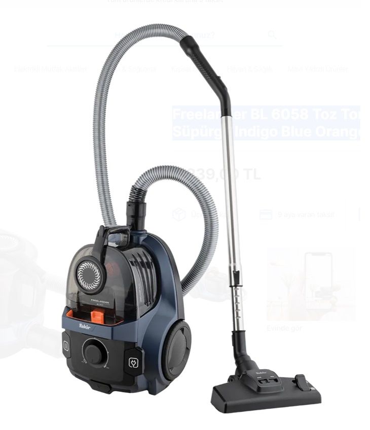 Fakir Freelander BL 6058 Toz Torbasız Elektrikli Süpürge Indigo Blue