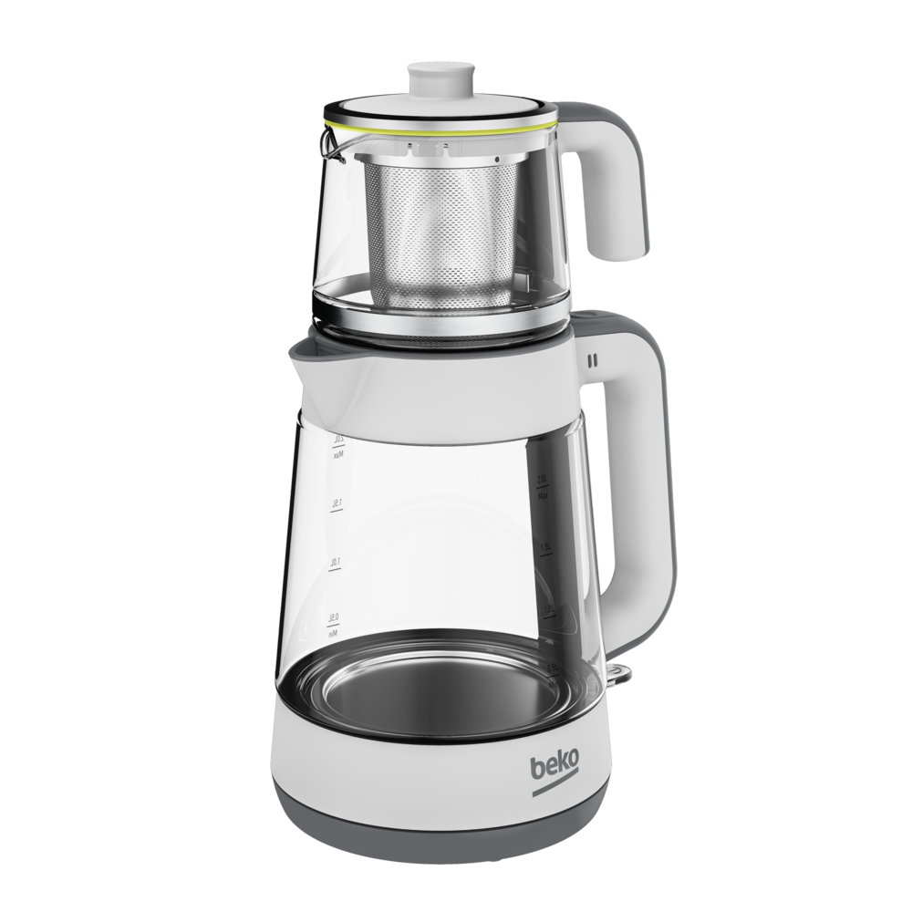 Beko CM 5964 Floral Beyaz 1900 W Cam Demlikli Çay Makinesi