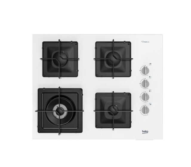 Beko BOCD K 6510 EWB Wok Gözlü Beyaz Cam Ankastre Ocak
