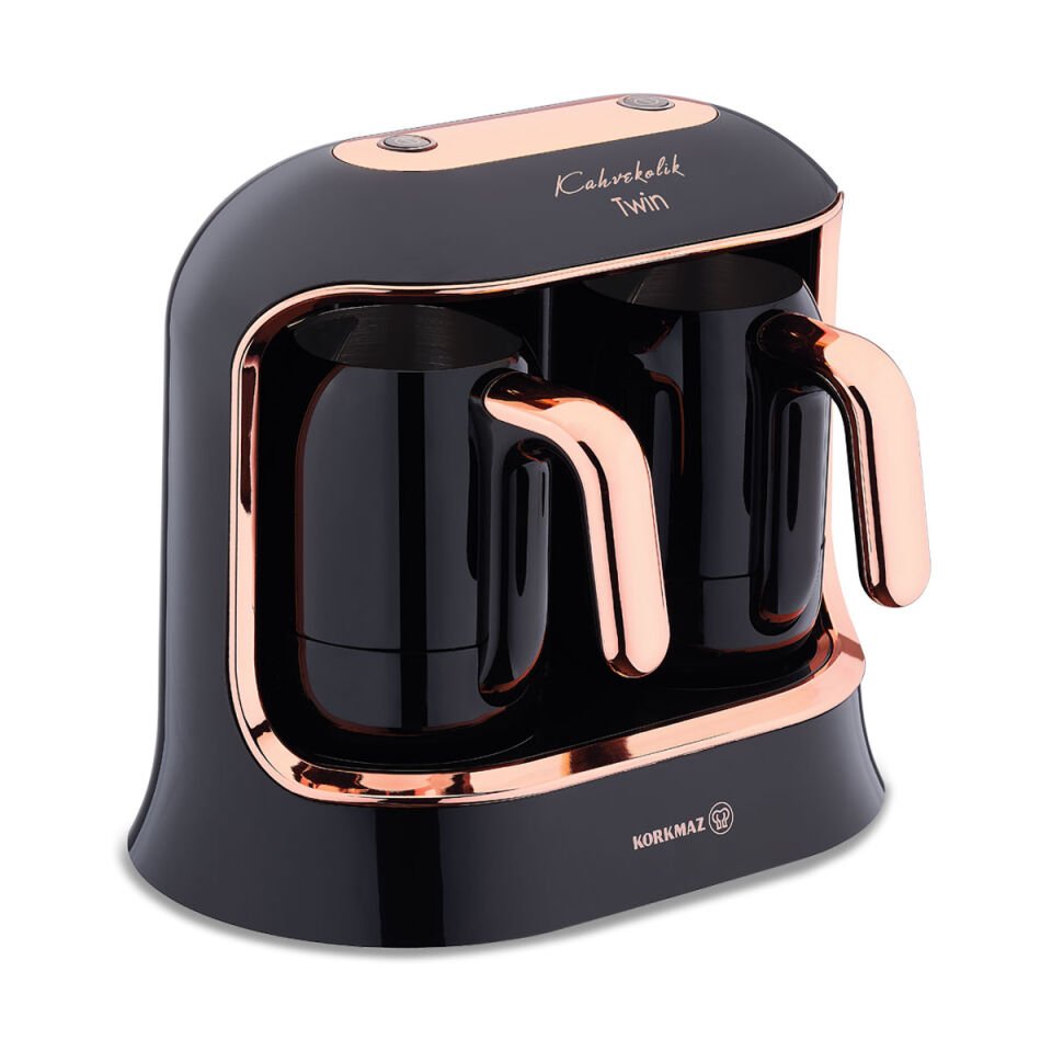 Korkmaz A861-04 Kahvekolik Deluxe Twin Siyah/Rosagold Kahve Makinesi